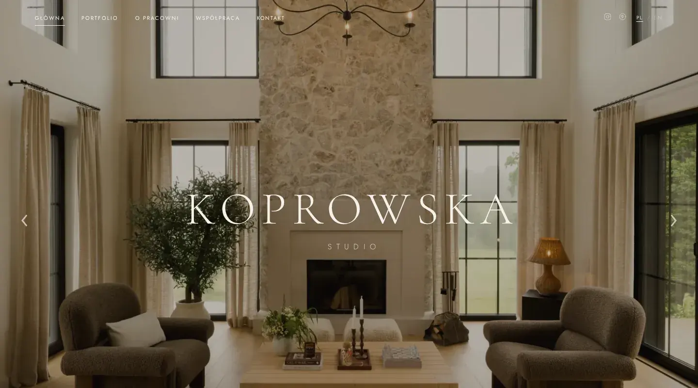 Koprowska Studio — Bilingual Interior Design Website